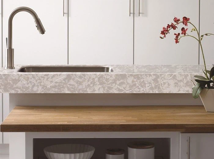 glacier white quartz slab for vanity