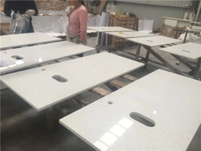 white mirror quartz countertops for bathroom