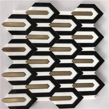 Črno-bela mozaična talna ploščica