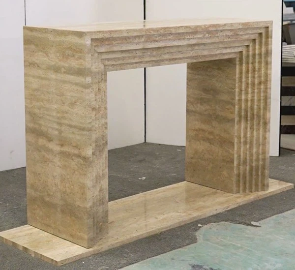 Travertine Slab Fireplace Travertine Slab Fireplace