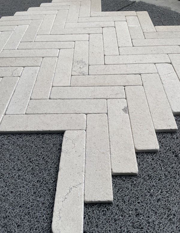Limestone honed Herringbone Floor Tile