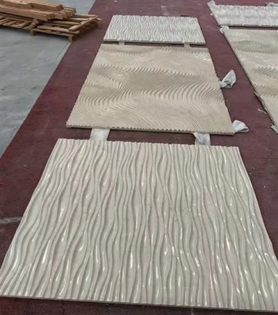 Bež marmorne 3D vodne valovite stenske ploščice